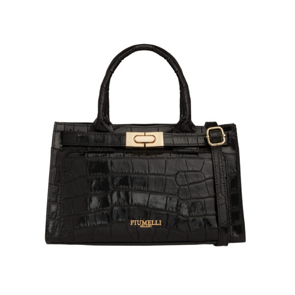 Piumelli Ira Cocco Borsa A Mano Con Tracolla - Black